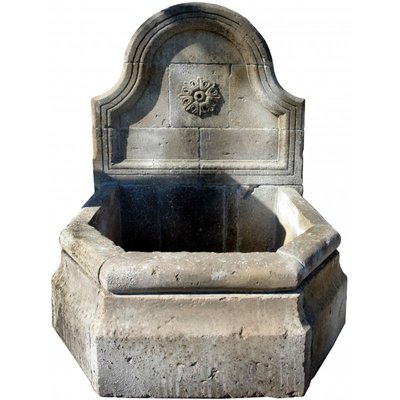 Late 20th Century French Fountain in Limestone with Rosette-FDW-2019663