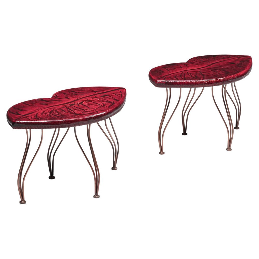 Late 20th Century Post-Modern Lip Side Tables, Set of 2