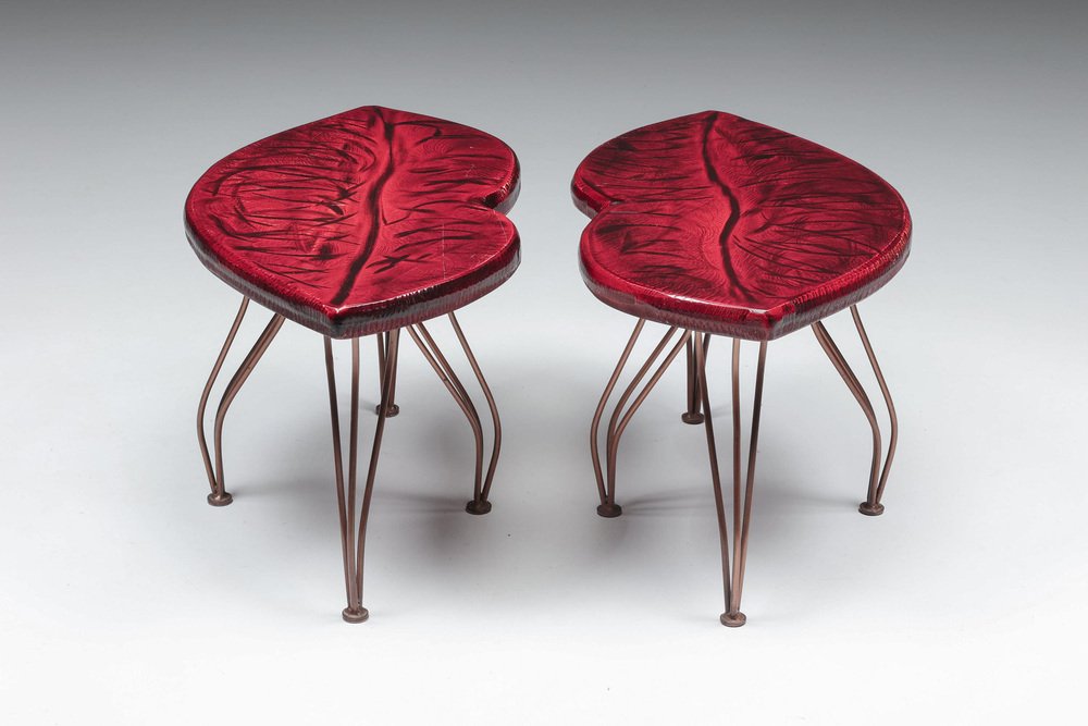 Late 20th Century Post-Modern Lip Side Tables, Set of 2