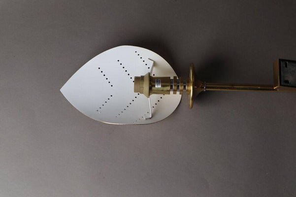 Late 20th Century Postmodern Golden Leaf Wall Lamp-ESB-1376840