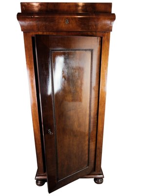 Late Dark Polished Mahogany Empire Tall Cabinet-UY-999249