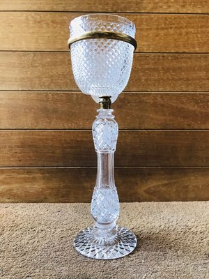 Late XIX Victorian Cut Glass Candleholder in Brass from Cricklite Clarke Trade-NOU-805576