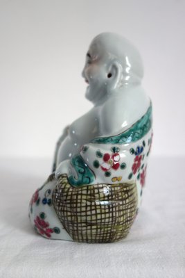 Laughing Buddha in Chinese Porcelain with Floral Decoration, China, 1920s-XTZ-2018511