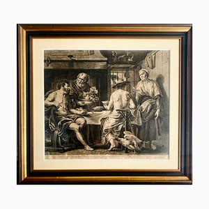 Lauwers after Jordaens, Jupiter & Mercury & Zeus & Hermes, 17th Century, Etching, Framed-BXG-1757865