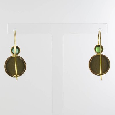 Lava Stone Gold Drop Earrings, Set of 2-OLU-896466