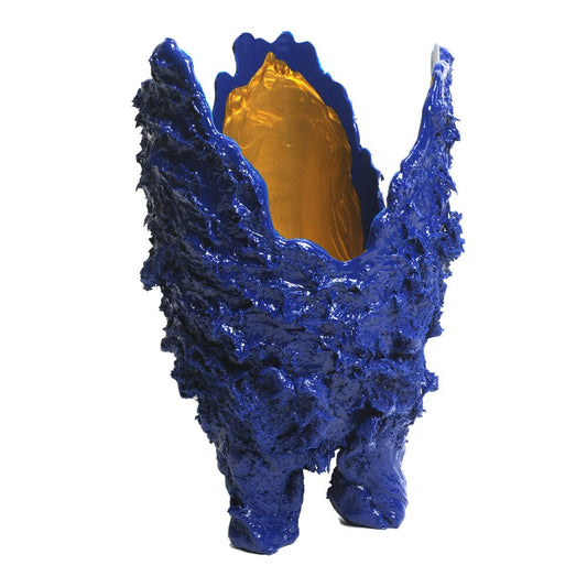 Lava Vase Matt Blue and Gold by Gaetano Pesce for Fish Design