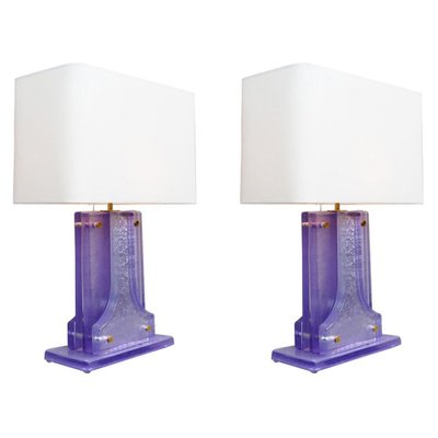 Lavender Murano Glass Table Lamps, Set of 2-FGA-923298