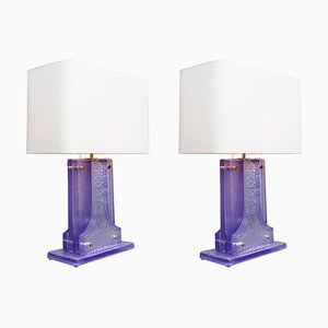 Lavender Murano Glass Table Lamps, Set of 2-FGA-923298