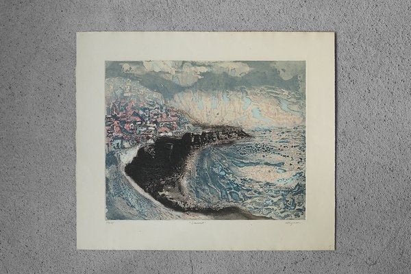 Lawrence Heyman, Sea Coast, Etching on Arches Paper, 1960s-ZAA-1706480