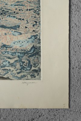 Lawrence Heyman, Sea Coast, Etching on Arches Paper, 1960s-ZAA-1706480