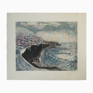 Lawrence Heyman, Sea Coast, Etching on Arches Paper, 1960s-ZAA-1706480