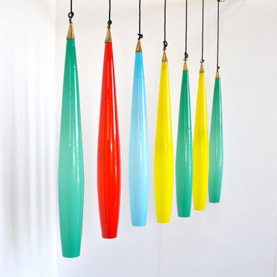 Layered Murano Glass Pendant Lamp by Alessandro Pianon for Vistosi, 1960s-JQO-872646