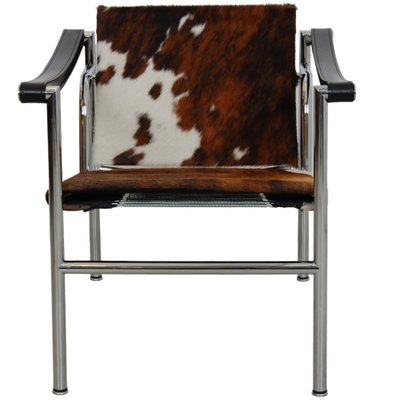 LC-1 Chair in Brown and White Ponyskin by Le Corbusier for Cassina-MTD-1704964