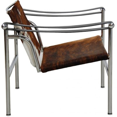 LC-1 Chair in Brown and White Ponyskin by Le Corbusier for Cassina-MTD-1704964