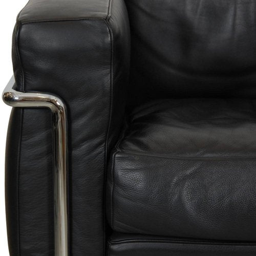 Lc-2 Armchair in Black Pelle Leather by Le Corbusier, 2000s