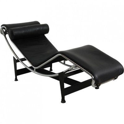 LC-4 Chaise Lounge in Black Leather from Le Corbusier, 2000s-MTD-2028746