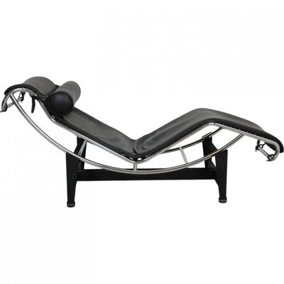 LC-4 Chaise Lounge in Black Leather from Le Corbusier, 2000s-MTD-2028746