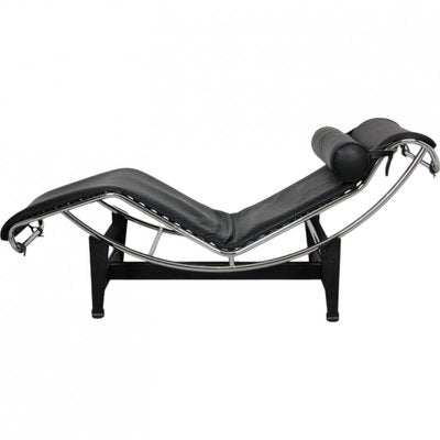 LC-4 Chaise Lounge in Black Leather from Le Corbusier, 2000s-MTD-2028746