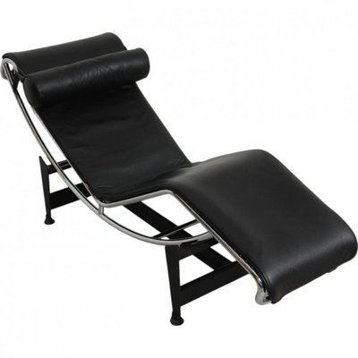 LC-4 Chaise Lounge in Black Leather from Le Corbusier, 2000s-MTD-2028746