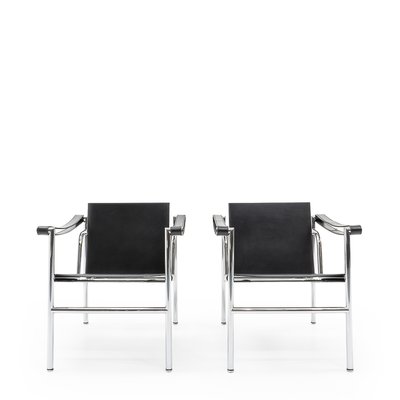 LC1 Armchairs by Le Corbusier, Pierre Jeanneret, Charlotte Perriand for Cassina, 1980s, Set of 2-TJQ-1417719