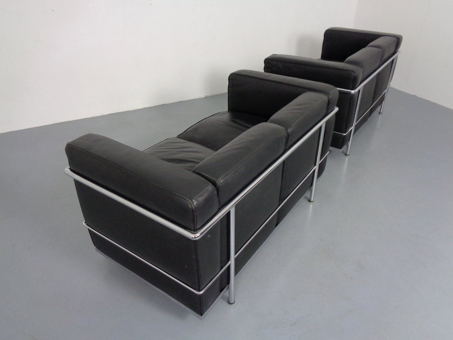 LC2 Bauhaus 2-Seater Sofa in the style of Le Corbusier, Italy, 1970s