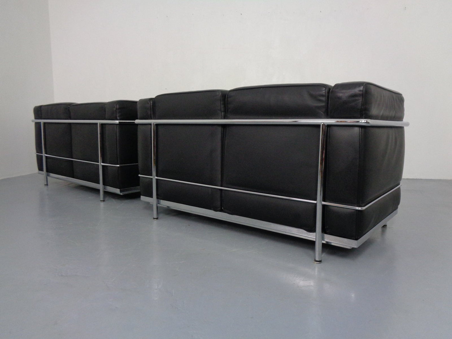 LC2 Bauhaus 2-Seater Sofa in the style of Le Corbusier, Italy, 1970s