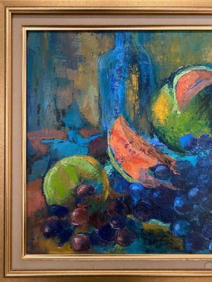 Le Boterff, Still Life with Fruits, 1970s, Oil on Canvas, Framed-QKG-1807544