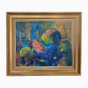 Le Boterff, Still Life with Fruits, 1970s, Oil on Canvas, Framed-QKG-1807544