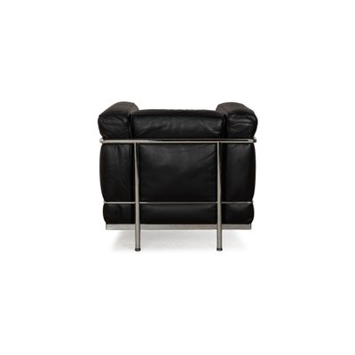 Le Corbusier LC 2 Leather Armchair in Black by Le Corbusier for Cassina-RQW-2036308