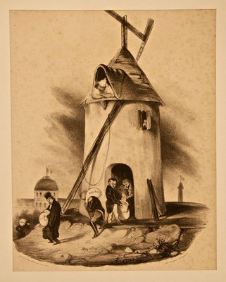 Le Moulin du Télégraphe (Nouvelles d'Espagne) - Lithograph by H. Daumier - 1830s 1830s-ZCI-757216