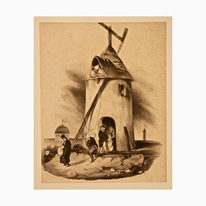 Le Moulin du Télégraphe (Nouvelles d'Espagne) - Lithograph by H. Daumier - 1830s 1830s-ZCI-757216