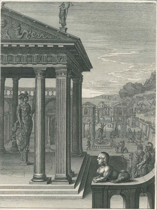 Le Palladium, from ''Le Temple des Muses'' - Original Etching by B. Picard - 1742 1742