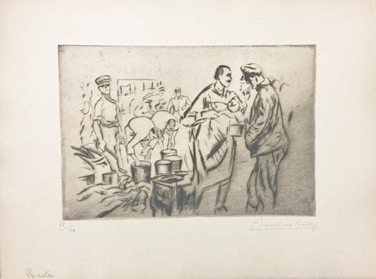 Le rata - Original Etching by Anselmo Bucci - 1917 1917