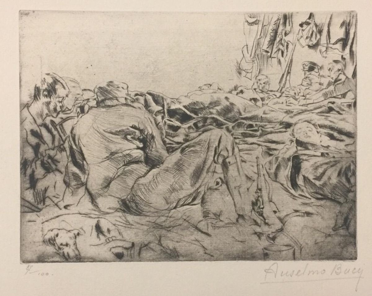 Le Reve - Original Etching by Anselmo Bucci - 1917 1917