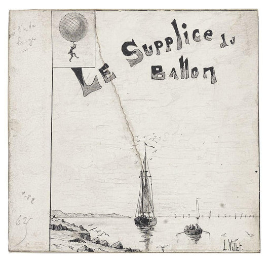 Le Supplice du Ballon - Ink and Pencil on Cardboard - L. Vallet - 20th century 20th century