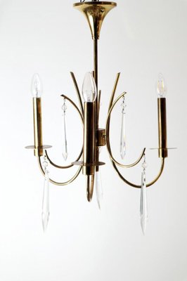 Lead Crystal Glass Chandelier in the Style of Stilnovo, 1970s-ESB-1376873