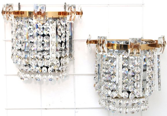 Lead Crystal Wall Lights from Maderna, 1960s, Set of 2-ZWH-1777091