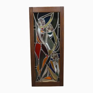 Leaded Glass Lamp with Musical Design-NE-1166415