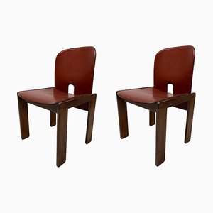 Leather 121 Chairs by Afra & Tobia Scarpa for Cassina, 1967, Set of 2-KKZ-1814304