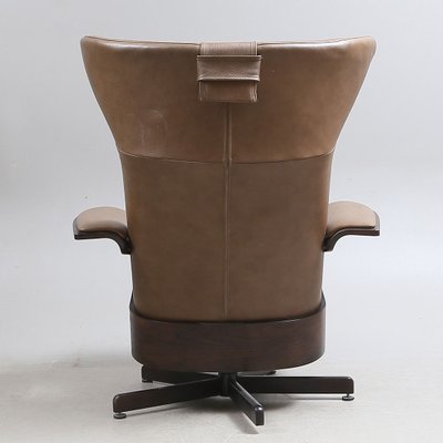 Leather Amanda Armchair with Ottoman from Brunstad Møbler, 1990s-AX-853113