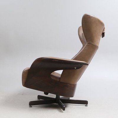 Leather Amanda Armchair with Ottoman from Brunstad Møbler, 1990s-AX-853113