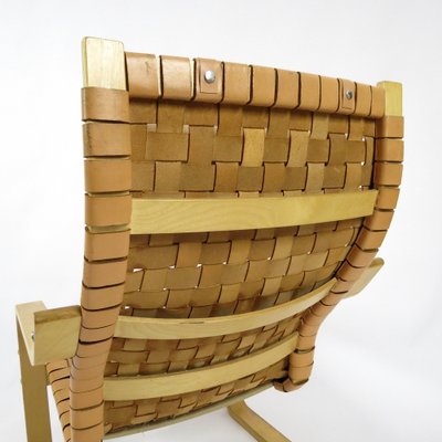 Leather and Beech Lounge Chair by Noboru Nakamura for Ikea, 1990s-BH-1176697