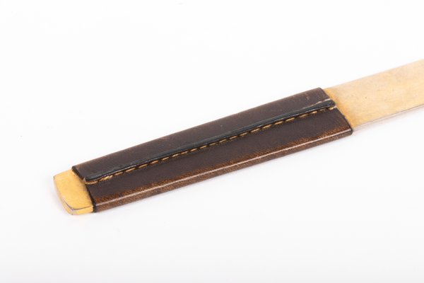 Leather and Brass Letter Opener from Carl Auböck, Austria, 1960s-SFD-1328488