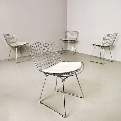 Leather and Chrome Chairs by Harry Bertoia for Knoll, Set of 4-PRS-1142164