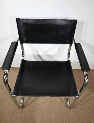 Leather and Chromed Metal Armchairs in the Style of Marcel Breuer, 1970s, Set of 2-RVK-1406487