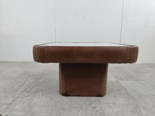 Leather and Marble Coffee Table from de Sede, 1970s-IRH-1781417