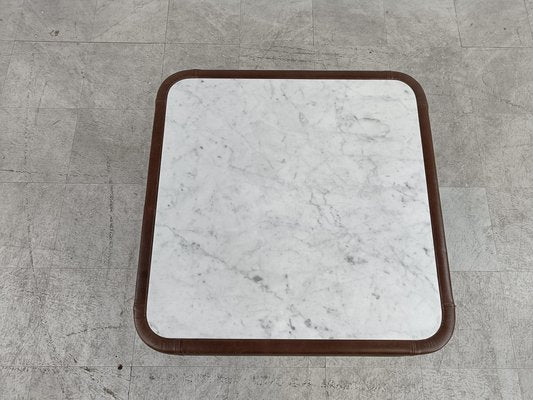 Leather and Marble Coffee Table from de Sede, 1970s-IRH-1781417