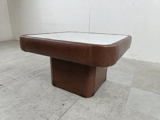 Leather and Marble Coffee Table from de Sede, 1970s-IRH-1781417