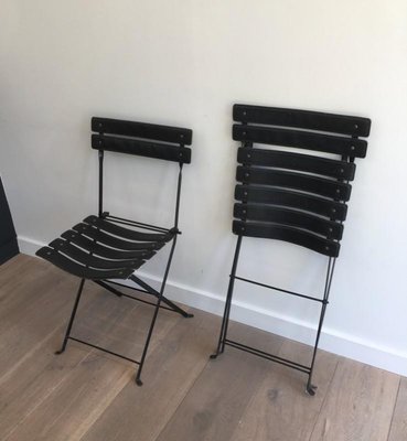 Leather and Metal Chairs, 1950s, Set of 2-BA-658520