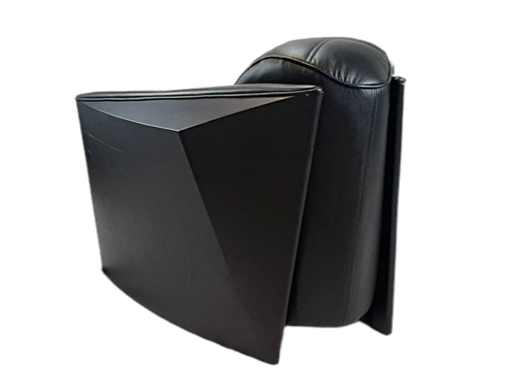 Leather and Steel Eclipse Chair by Andrew Martin, London